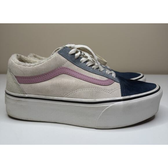 Vans Old Skool Stackform Sneakers Womens 10 Unisex Multi Pig Suede Sherpa Low - Picture 3 of 8